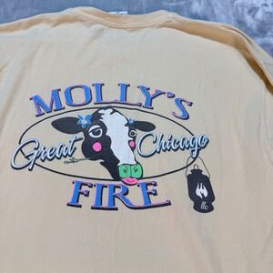 Comfort Colors Molly's Great Fire Chicago Cow Graphic Long Sleeve T Shirt XL